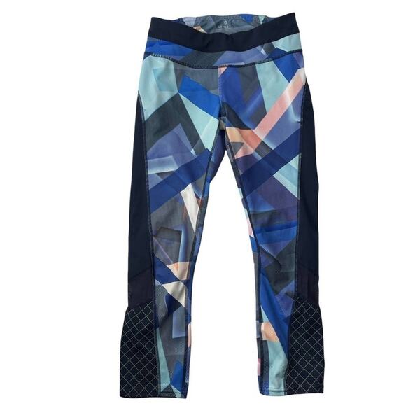 Athleta Electric Geo Sonar Capri athletic workout leggings womens small tall - Picture 1 of 11